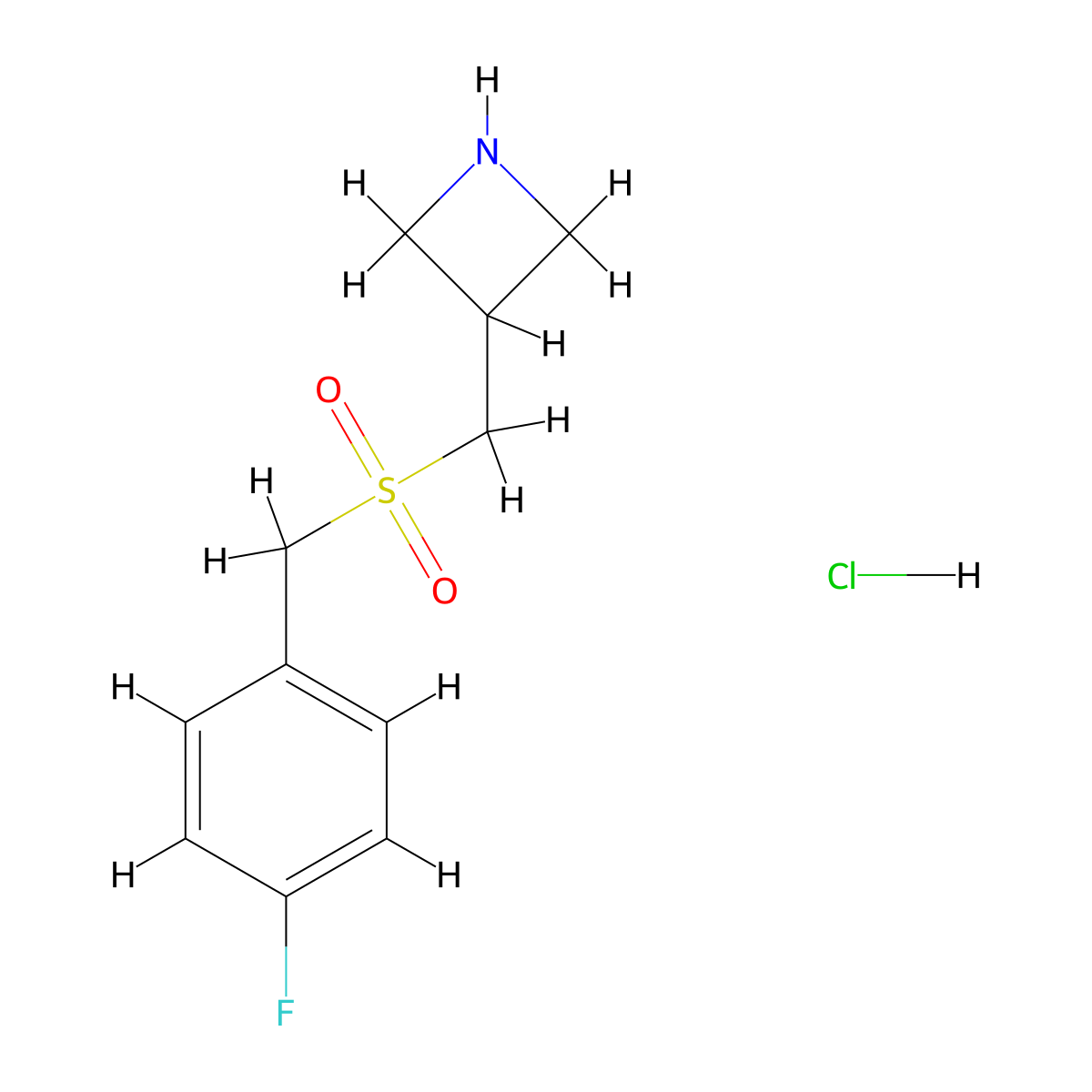 3-{[(4-Fluorophenyl)methanesulfonyl]methyl}azetidine hydrochloride molecular structure, CAS 2955714-86-8