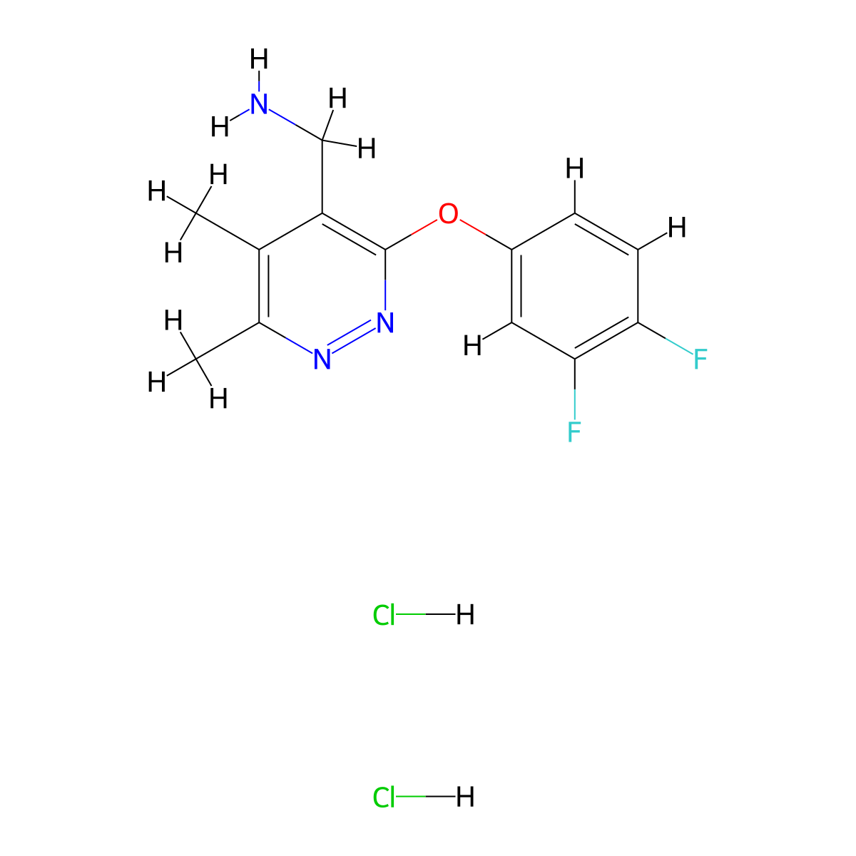 1-[3-(3,4-Difluorophenoxy)-5,6-dimethylpyridazin-4-yl]methanamine dihydrochloride molecular structure, CAS 2955714-91-5