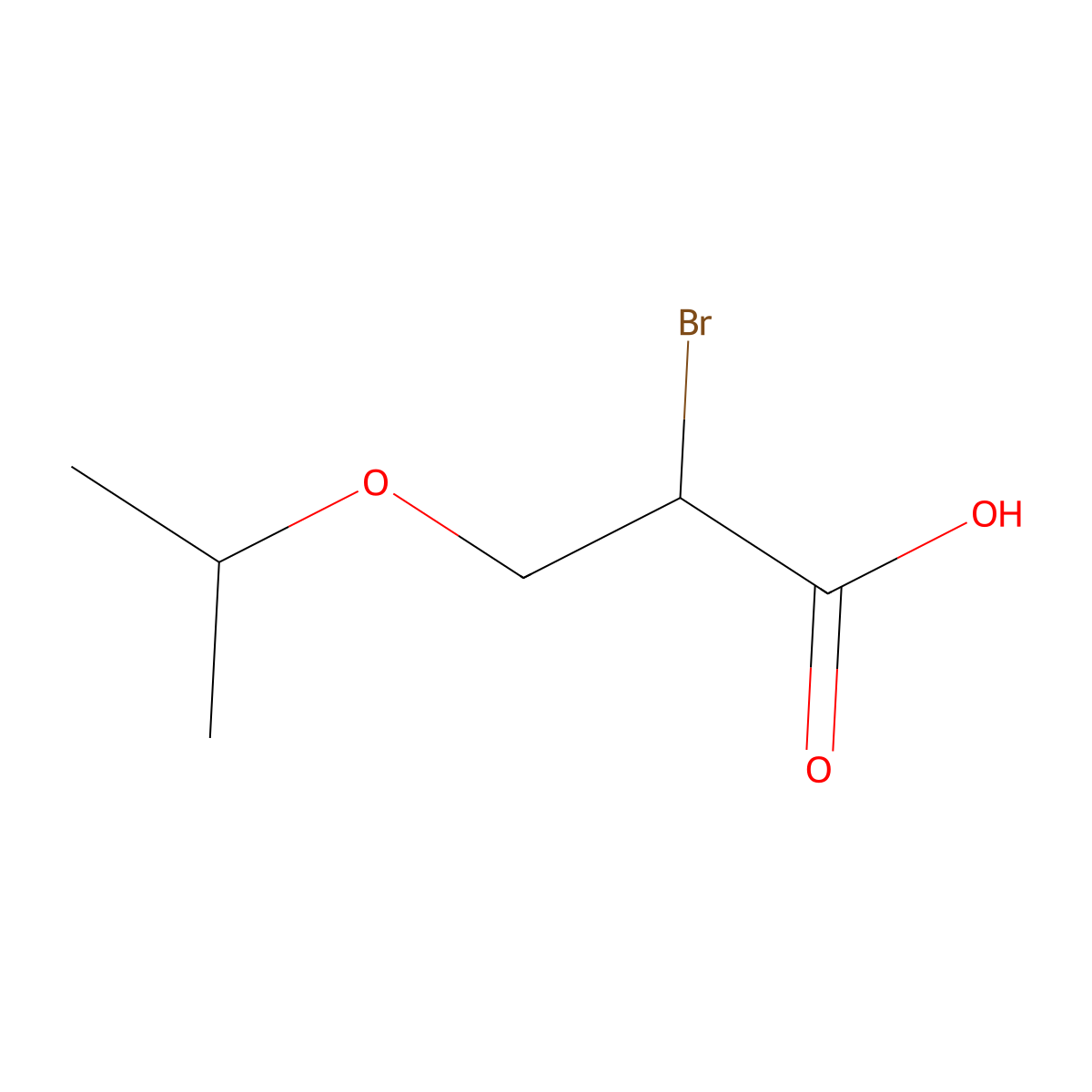 2-Bromo-3-(propan-2-yloxy)propanoic acid molecular structure, CAS 2955714-94-8