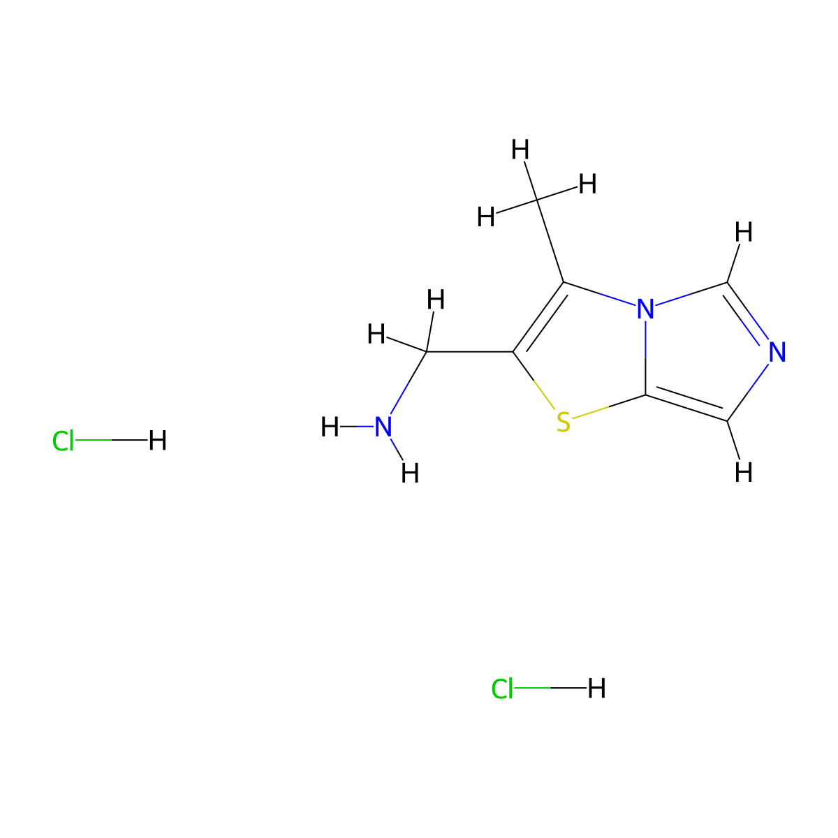 (3-Methylimidazo[5,1-b][1,3]thiazol-2-yl)methanamine;dihydrochloride molecular structure, CAS 2955714-95-9