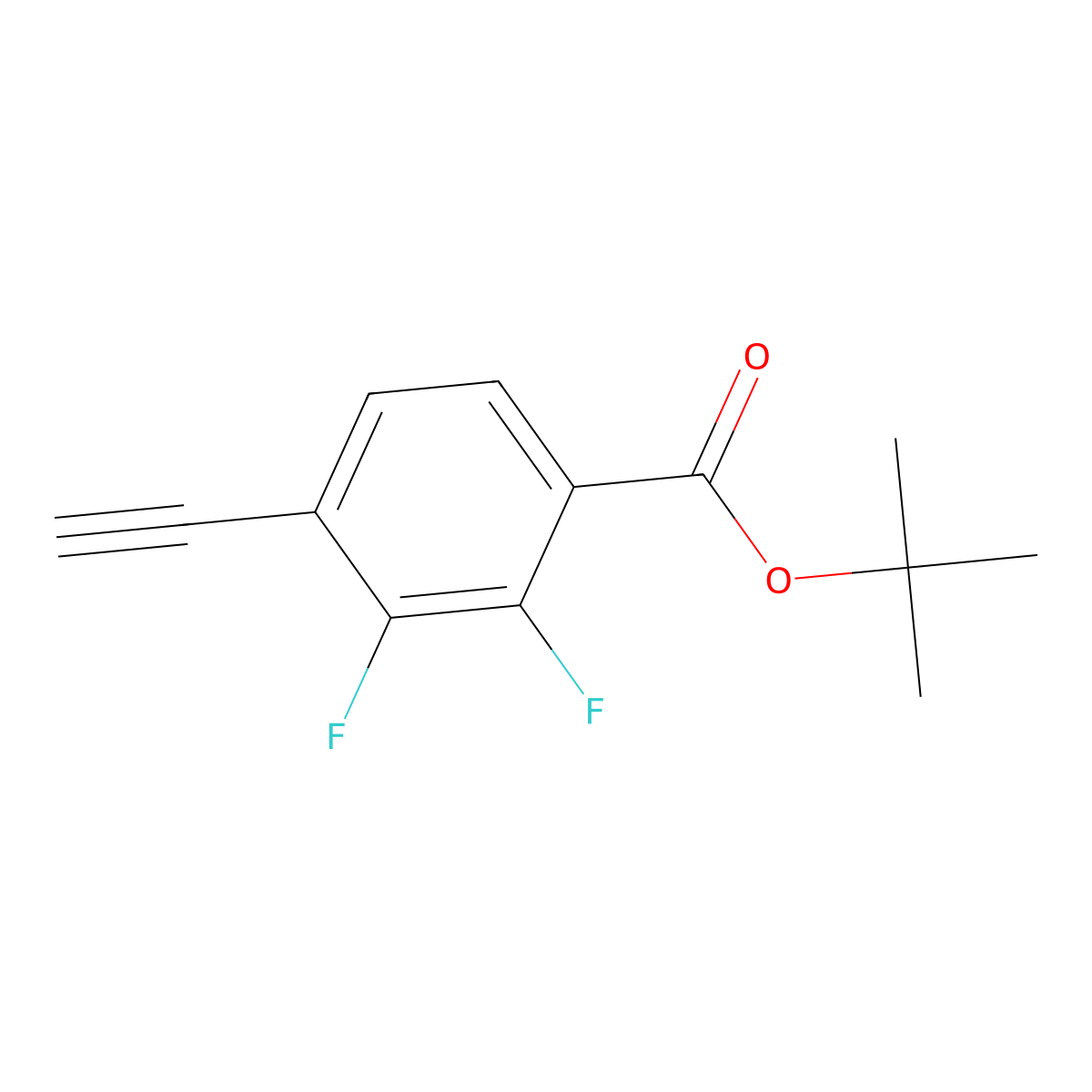 Tert-butyl 4-ethynyl-2,3-difluorobenzoate molecular structure, CAS 2955714-97-1