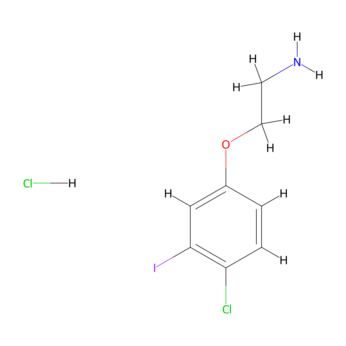2-(4-Chloro-3-iodophenoxy)ethan-1-amine hydrochloride molecular structure, CAS 2955714-98-2