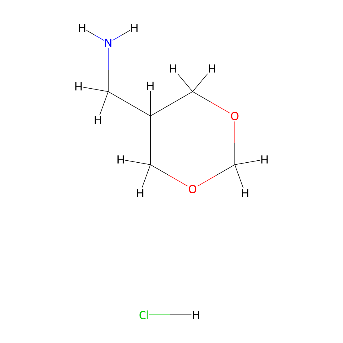 1-(1,3-Dioxan-5-yl)methanamine hydrochloride molecular structure, CAS 2955714-99-3