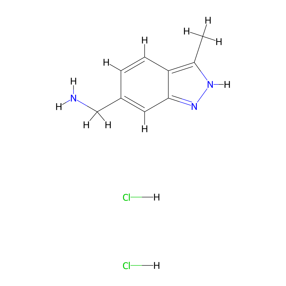 (3-methyl-1H-indazol-6-yl)methanamine dihydrochloride molecular structure, CAS 2955715-00-9