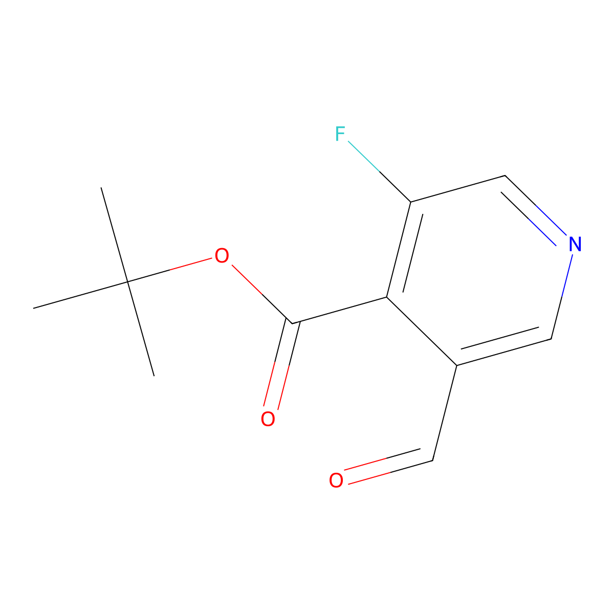 Tert-butyl 3-fluoro-5-formylpyridine-4-carboxylate molecular structure, CAS 2955715-03-2