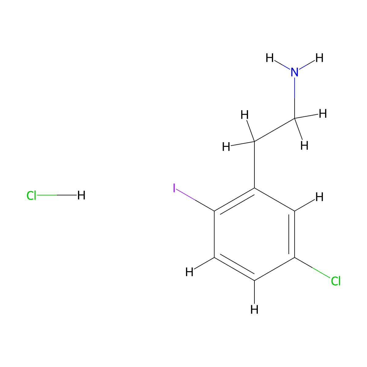 2-(5-Chloro-2-iodophenyl)ethan-1-amine hydrochloride molecular structure, CAS 2955715-07-6