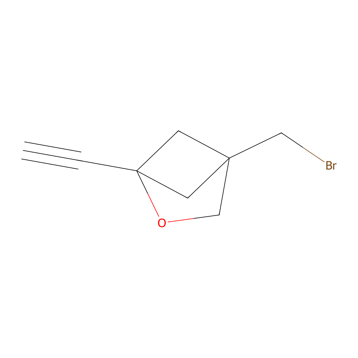4-(Bromomethyl)-1-ethynyl-2-oxabicyclo[2.1.1]hexane molecular structure, CAS 2955715-09-8