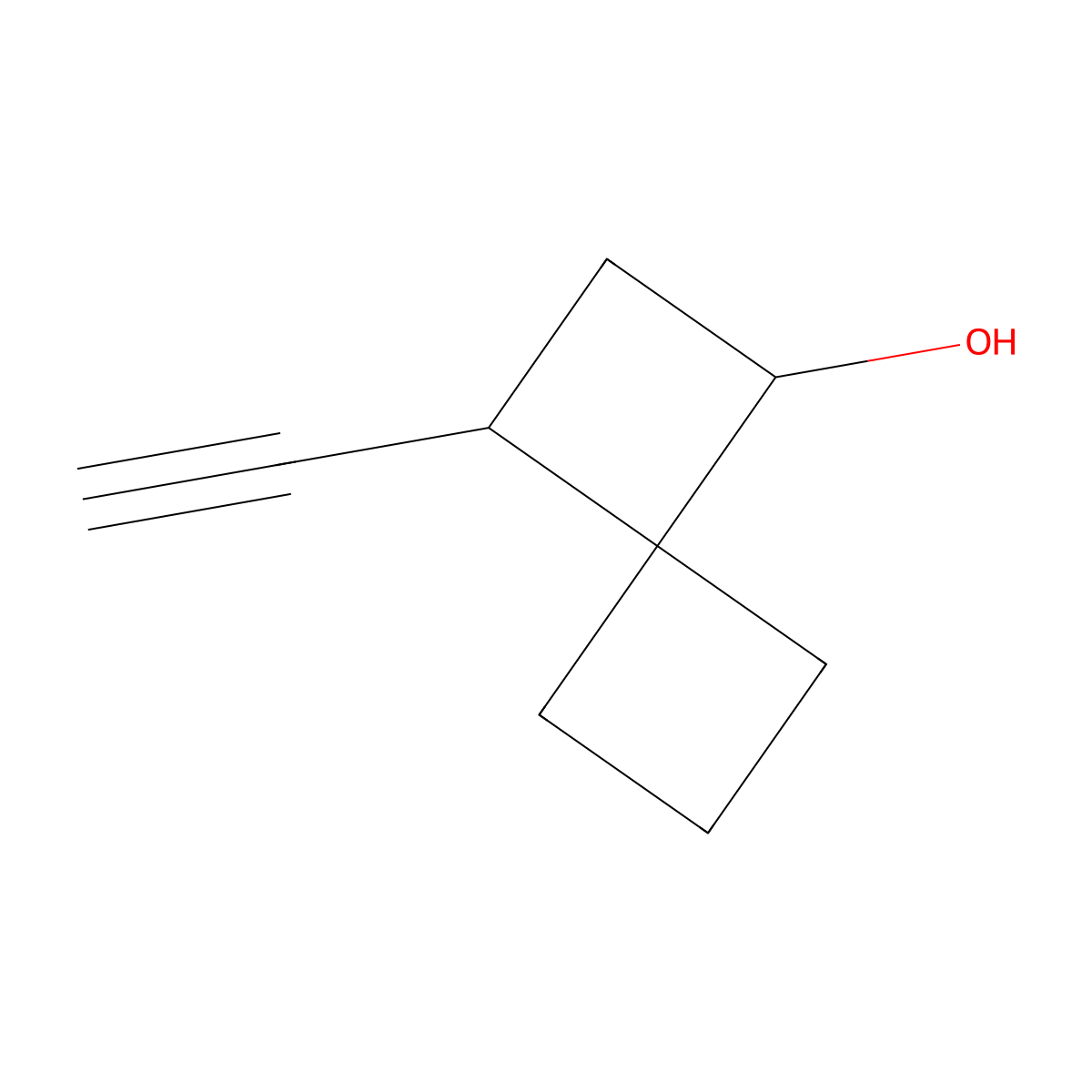 3-Ethynylspiro[3.3]heptan-1-ol molecular structure, CAS 2955715-10-1