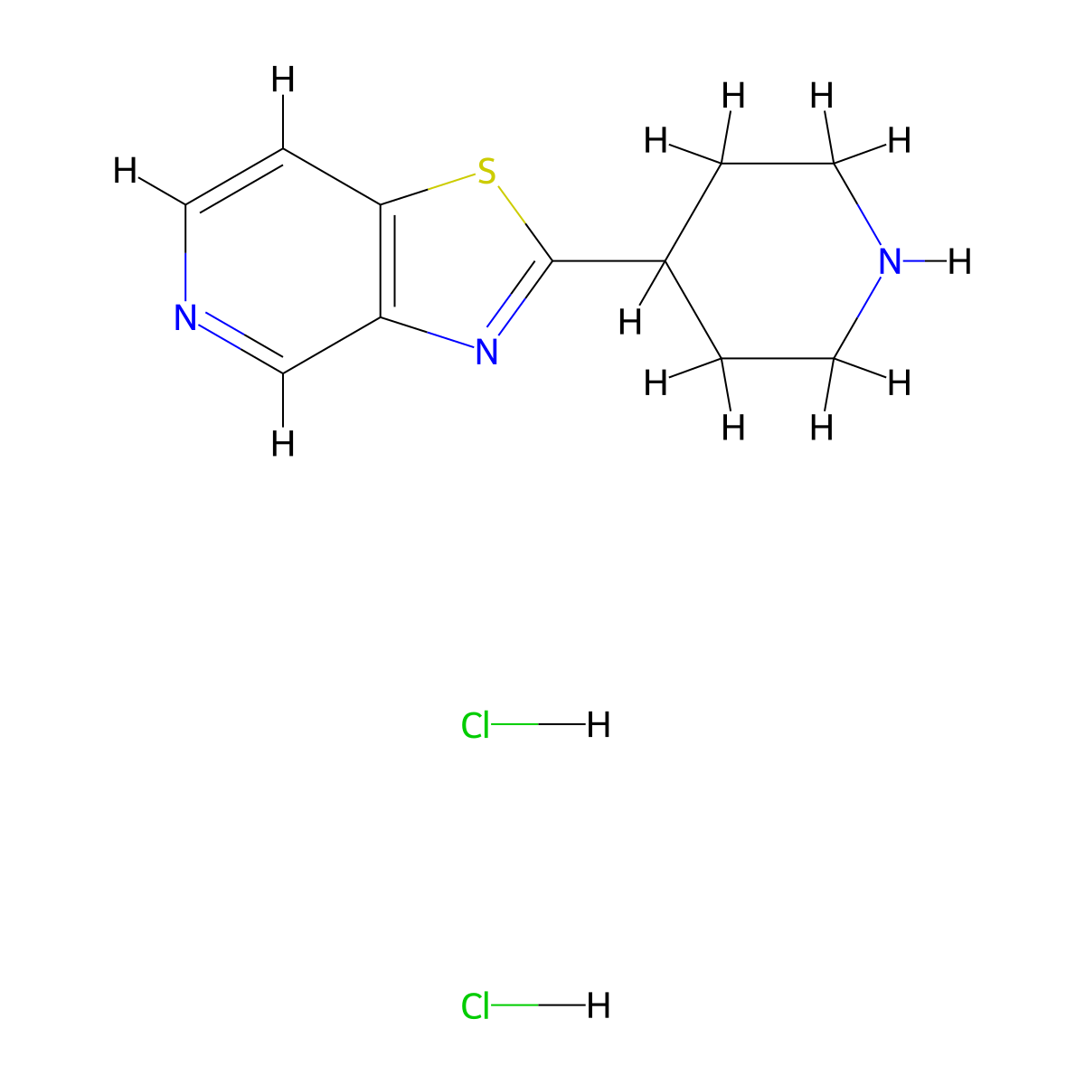 4-{[1,3]Thiazolo[4,5-c]pyridin-2-yl}piperidine dihydrochloride molecular structure, CAS 2955715-14-5