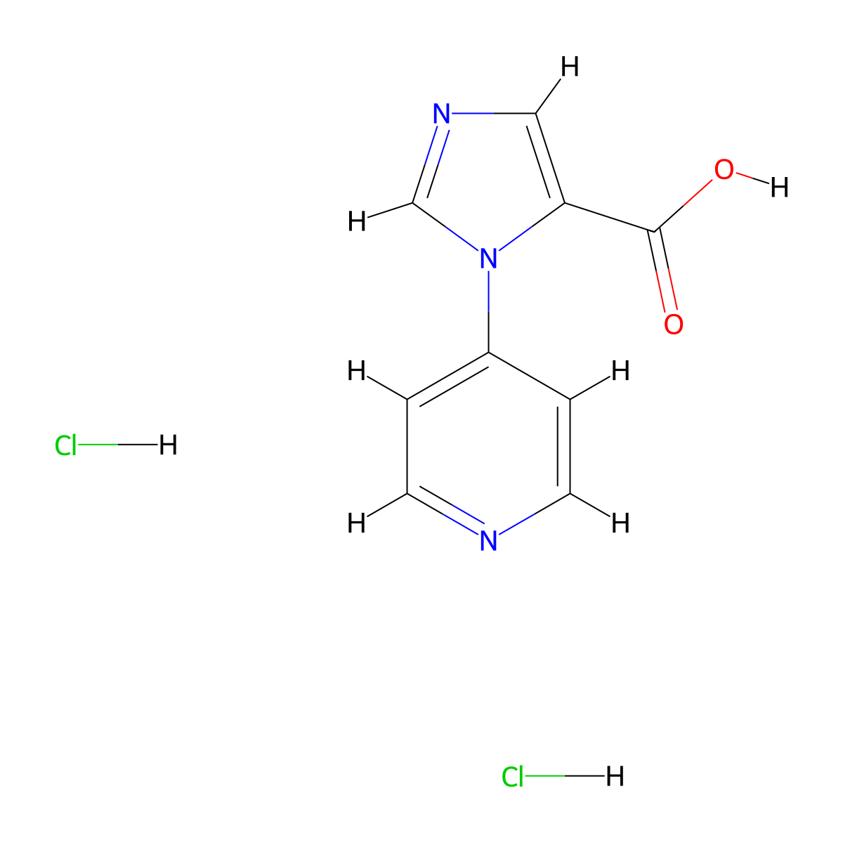 1-(pyridin-4-yl)-1H-imidazole-5-carboxylic acid dihydrochloride molecular structure, CAS 2955715-18-9