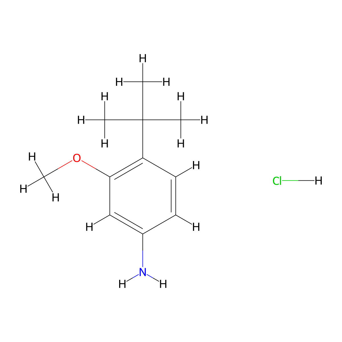 4-Tert-butyl-3-methoxyaniline hydrochloride molecular structure, CAS 2955715-19-0