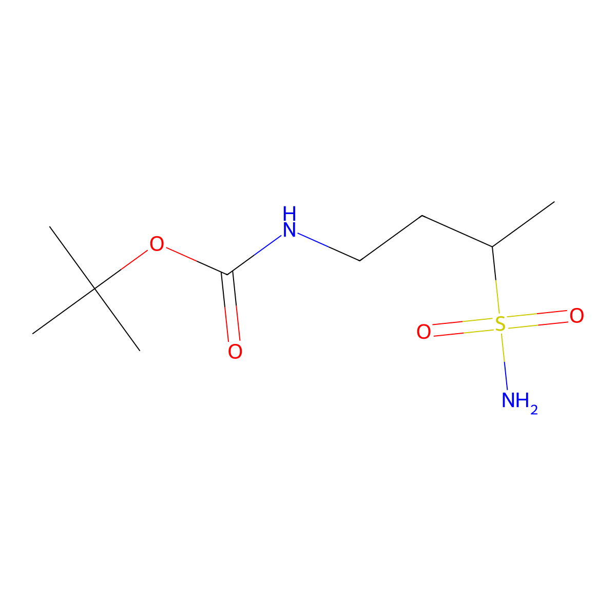 tert-butyl N-(3-sulfamoylbutyl)carbamate molecular structure, CAS 2955715-20-3