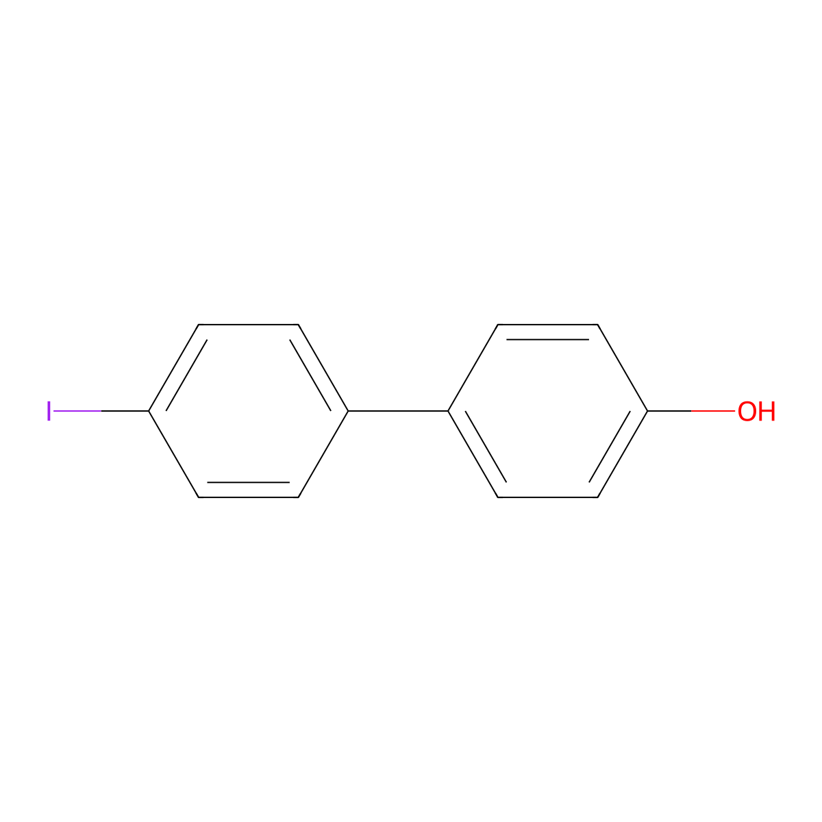 4-Hydroxy-4'-iodobiphenyl molecular structure, CAS 29558-78-9