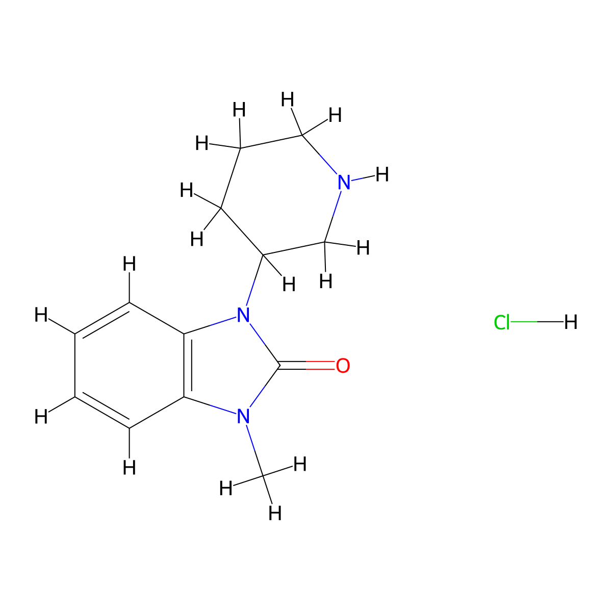 1-Methyl-3-(3-piperidyl)benzimidazol-2-one;hydrochloride molecular structure, CAS 2955888-24-9