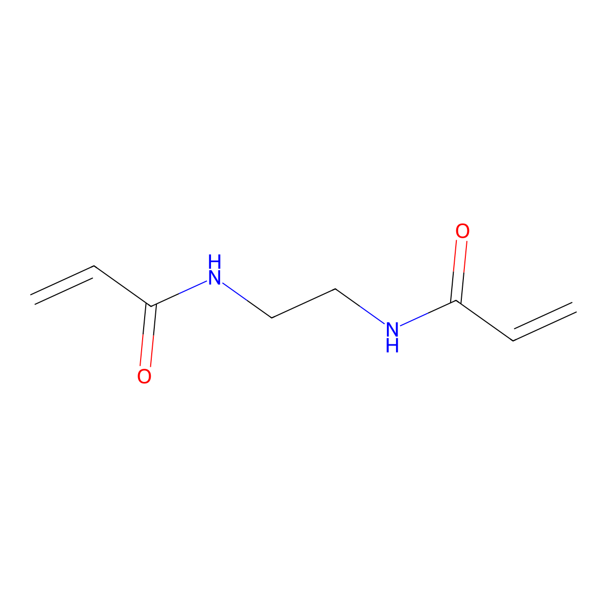 2-Propenamide, N,N'-1,2-ethanediylbis- molecular structure, CAS 2956-58-3
