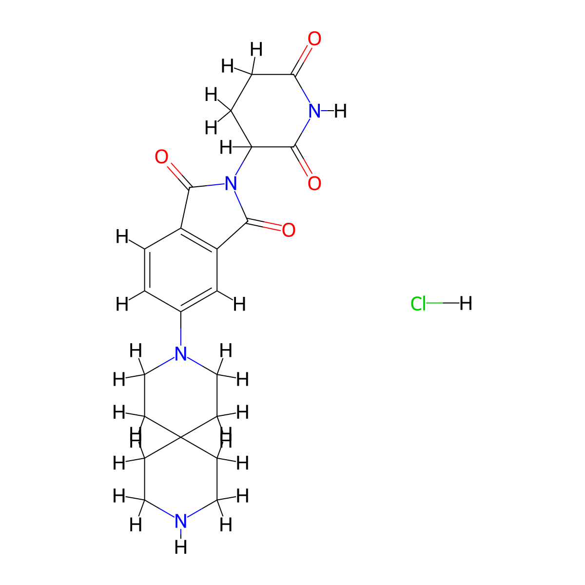 2-(2,6-Dioxo-3-piperidyl)-5-(3,9-diazaspiro[5.5]undecan-3-yl)isoindoline-1,3-dione Hydrochloride molecular structure, CAS 2956496-01-6