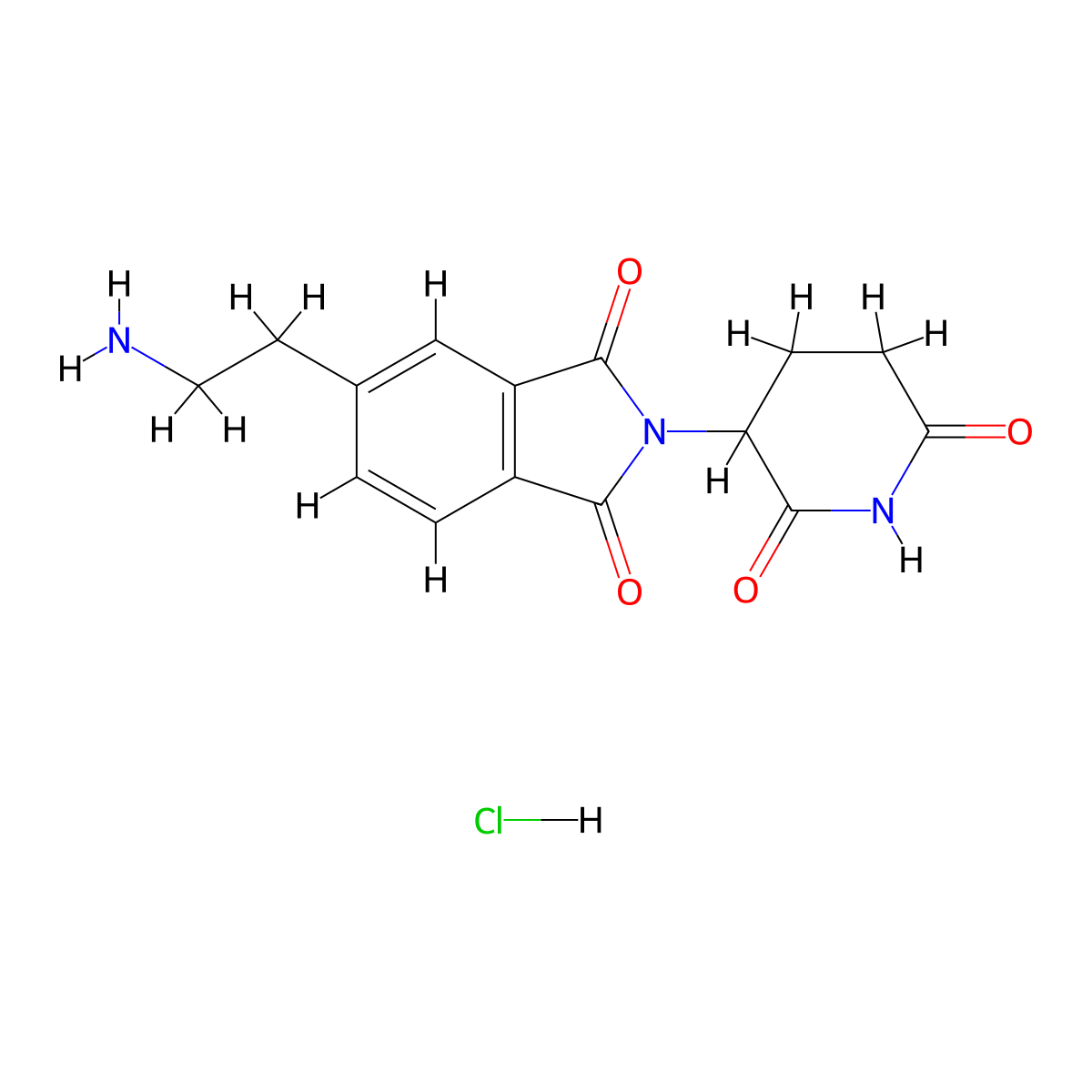 5-(2-Aminoethyl)-2-(2,6-dioxo-3-piperidyl)isoindoline-1,3-dione Hydrochloride molecular structure, CAS 2956545-68-7