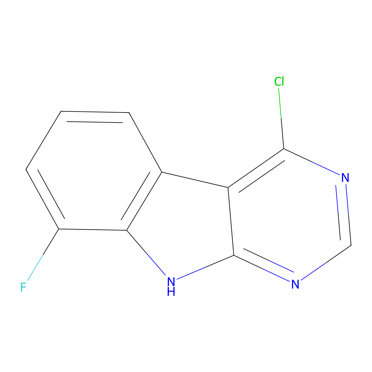 4-chloro-8-fluoro-9H-pyrimido[4,5-b]indole molecular structure, CAS 2956572-08-8