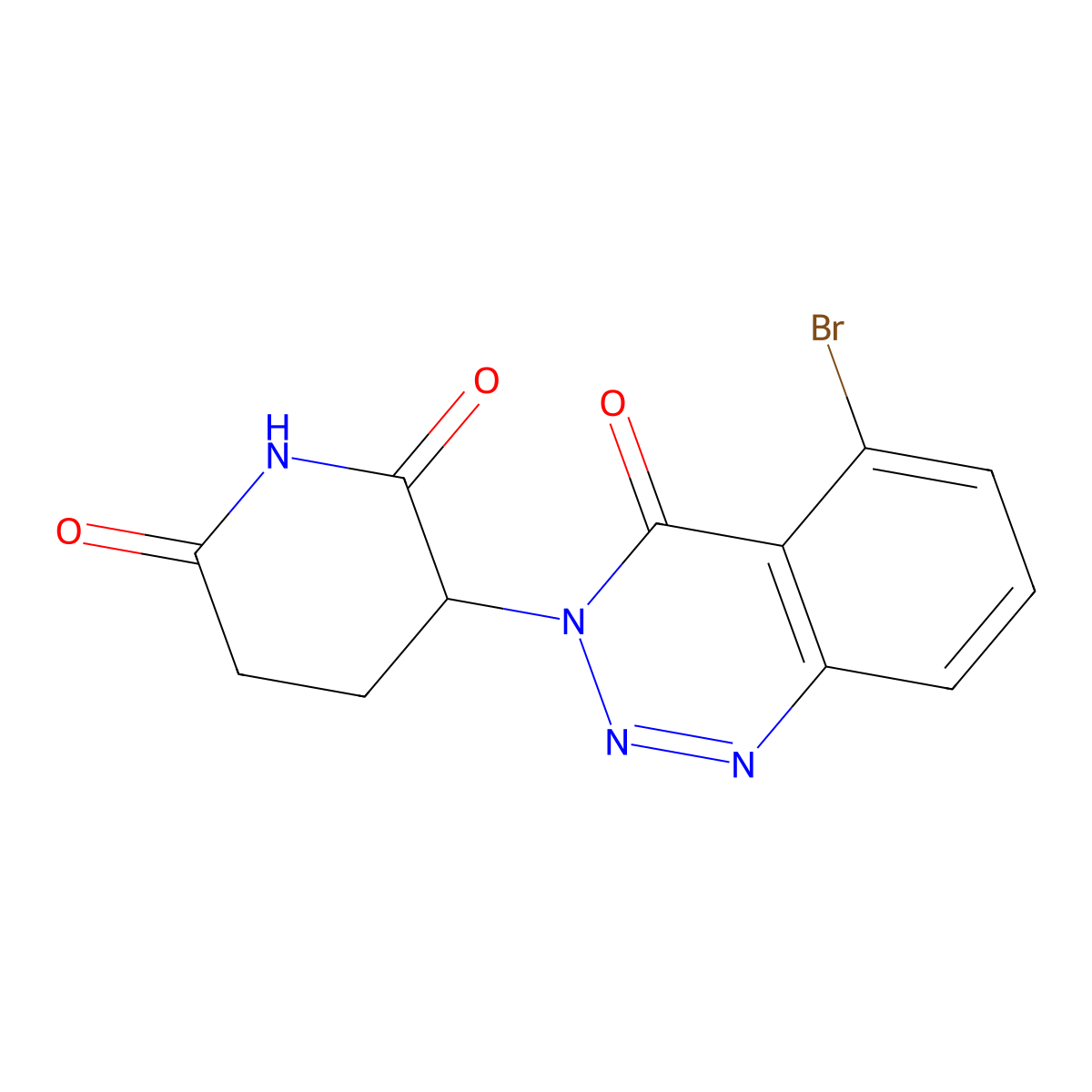 3-(5-Bromo-4-oxo-3,4-dihydro-1,2,3-benzotriazin-3-yl)piperidine-2,6-dione molecular structure, CAS 2956610-10-7