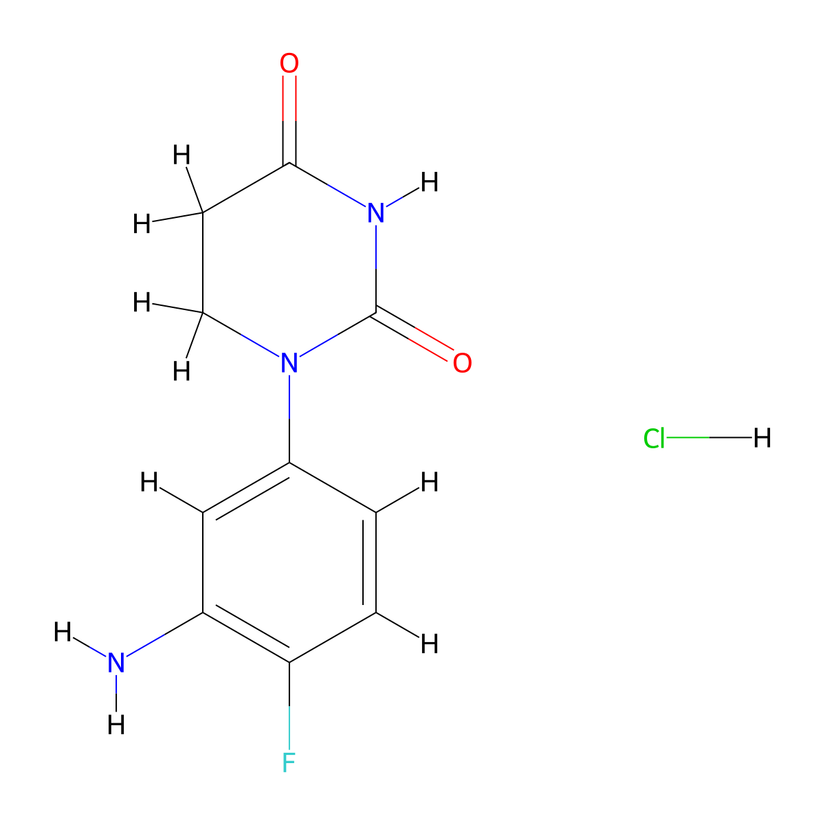 1-(3-Amino-4-fluorophenyl)-1,3-diazinane-2,4-dione hydrochloride molecular structure, CAS 2956615-99-7