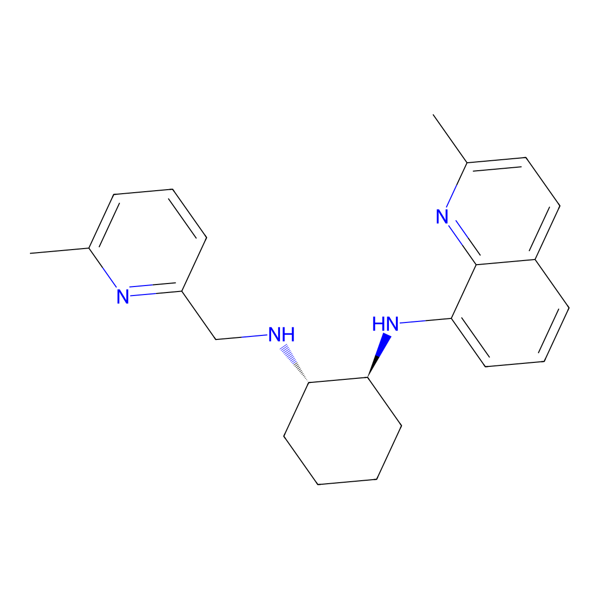 (1S,2S)-N1-((6-Methylpyridin-2-yl)methyl)-N2-(2-methylquinolin-8-yl)cyclohexane-1,2-diamine molecular structure, CAS 2956649-85-5