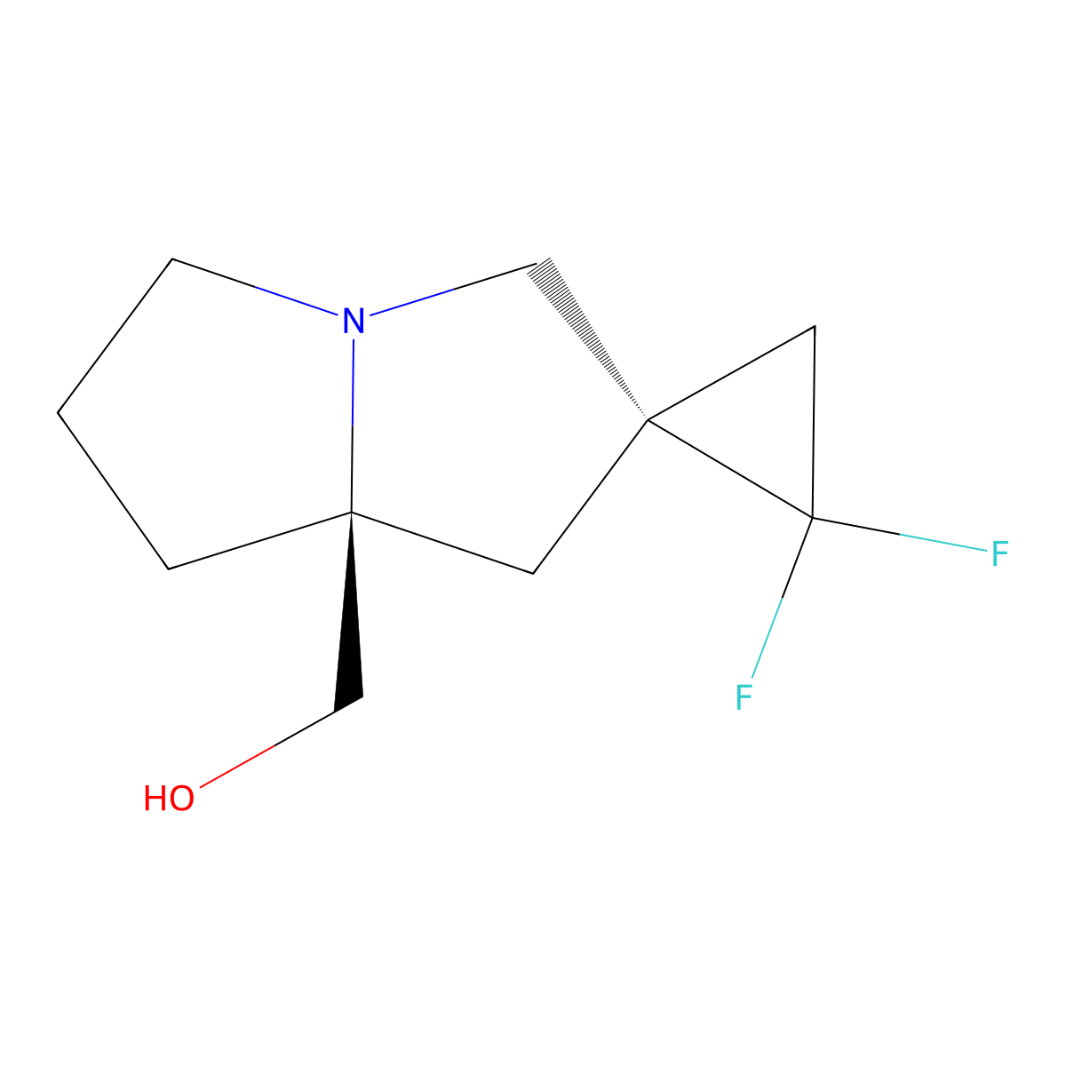 [(1S,7'AS)-3,3-Difluoro-hexahydrospiro[cyclopropane-1,2'-pyrrolizin]-7'A-YL]methanol molecular structure, CAS 2956676-65-4