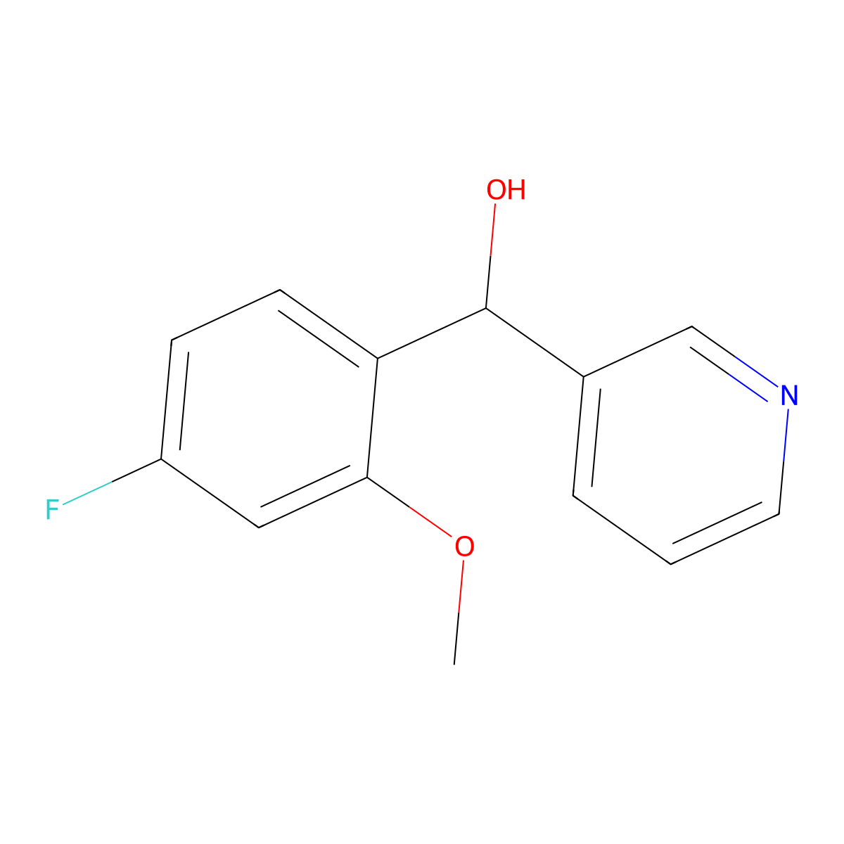 3-Pyridinemethanol, alpha-(4-fluoro-2-methoxyphenyl)- molecular structure, CAS 2956765-69-6