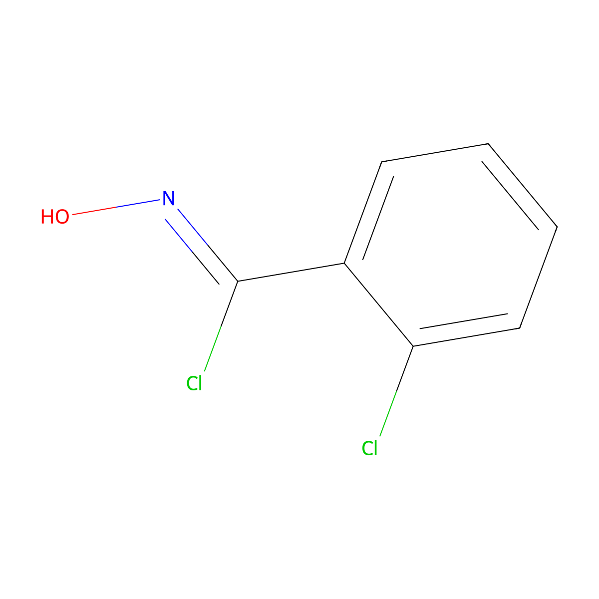 2-Chloro-N-hydroxybenzenecarboximidoyl chloride molecular structure, CAS 29568-74-9