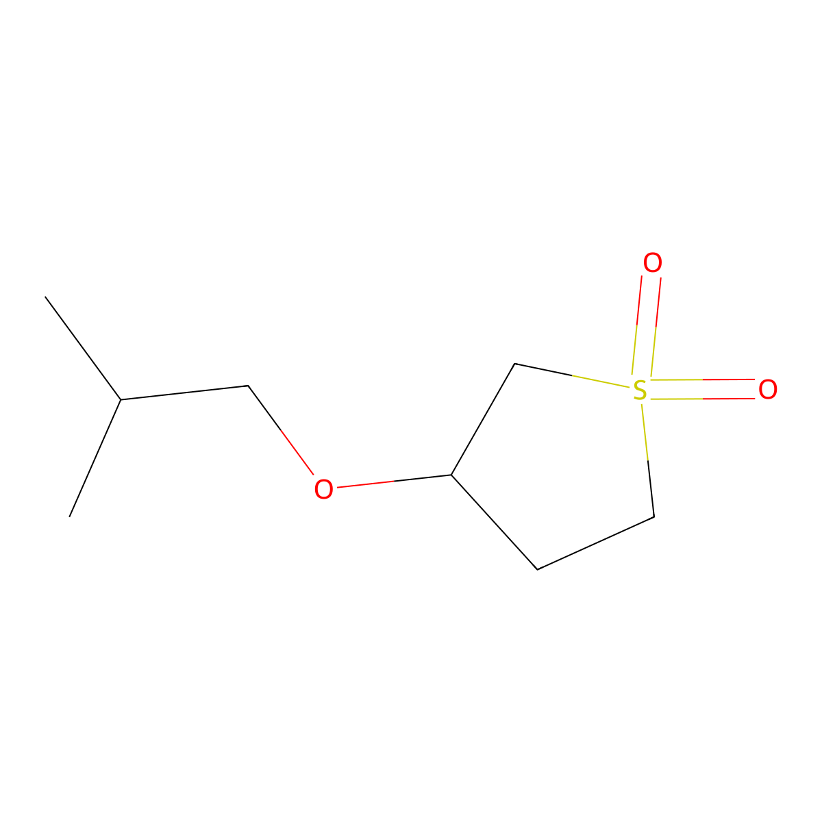 Thiophene, tetrahydro-3-(2-methylpropoxy)-, 1,1-dioxide molecular structure, CAS 29568-85-2