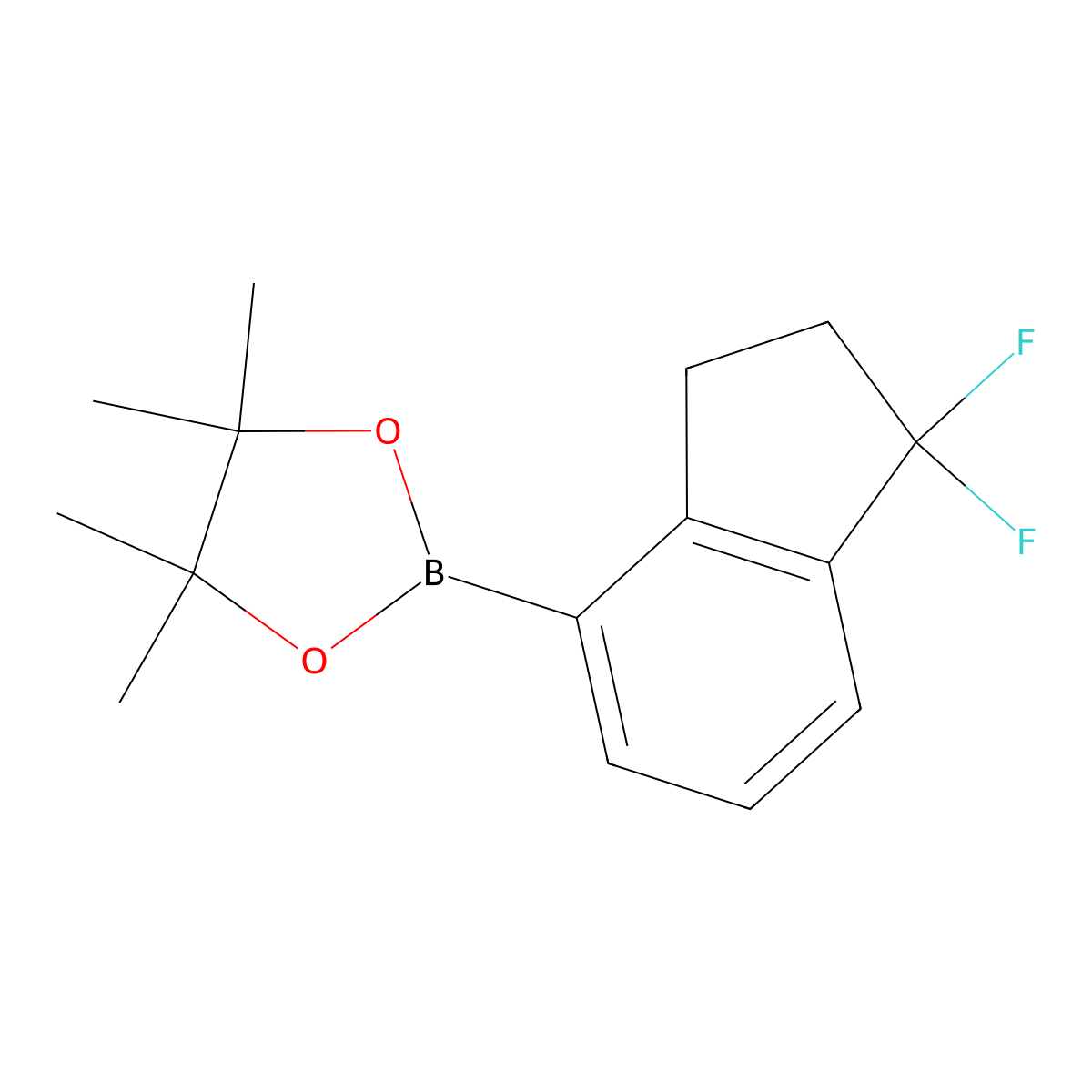 2-(1,1-difluoro-2,3-dihydro-1H-inden-4-yl)-4,4,5,5-tetramethyl-1,3,2-dioxaborolane molecular structure, CAS 2956824-83-0