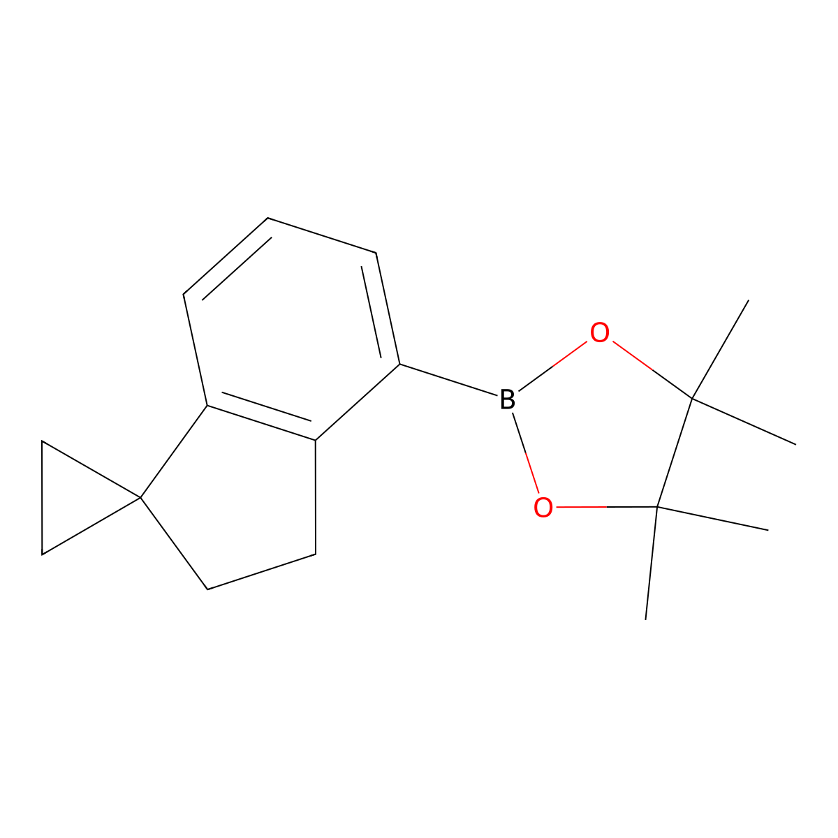 2-(2',3'-Dihydrospiro[cyclopropane-1,1'-inden]-4'-YL)-4,4,5,5-tetramethyl-1,3,2-dioxaborolane molecular structure, CAS 2956824-90-9