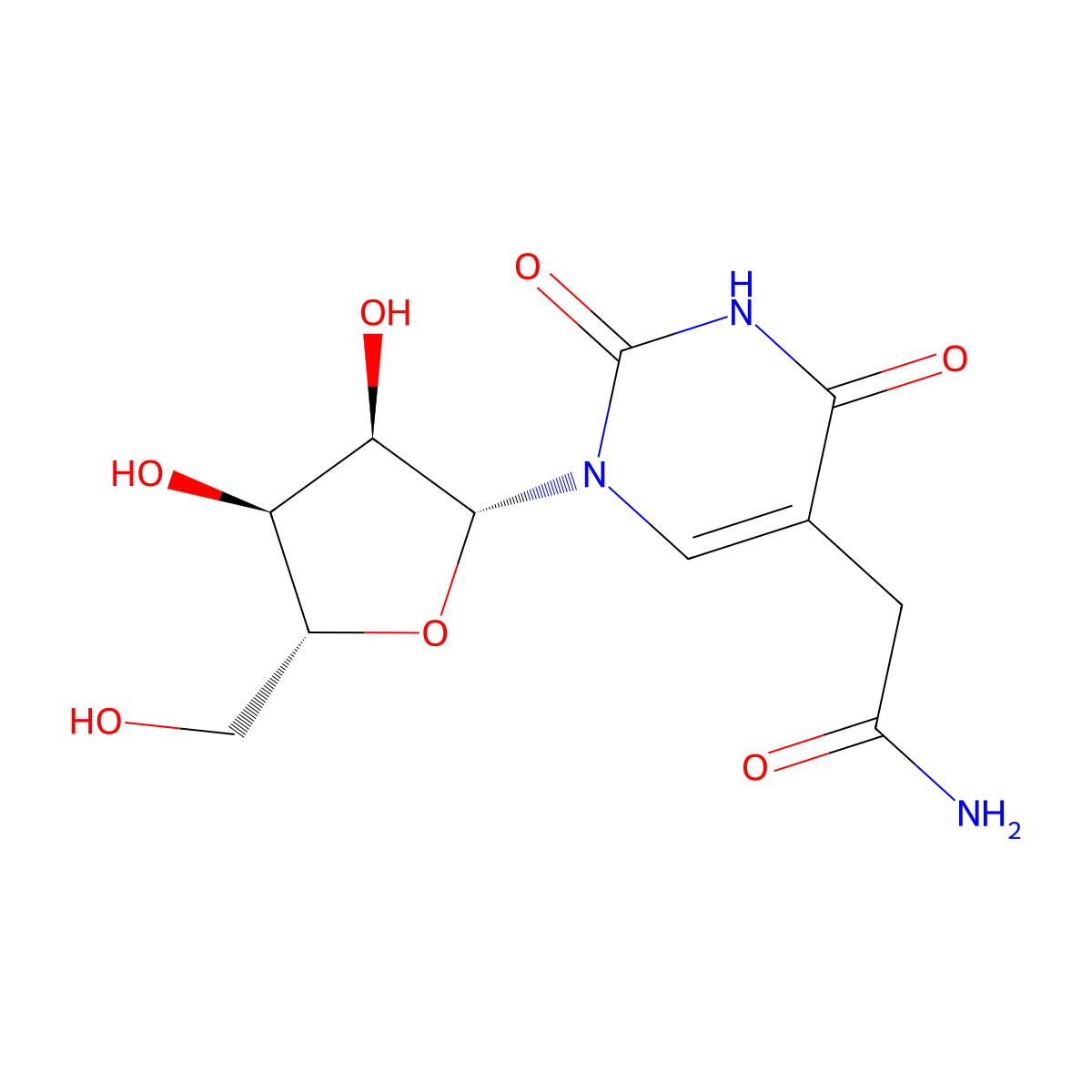 5-Carbamoylmethyluridine molecular structure, CAS 29569-30-0