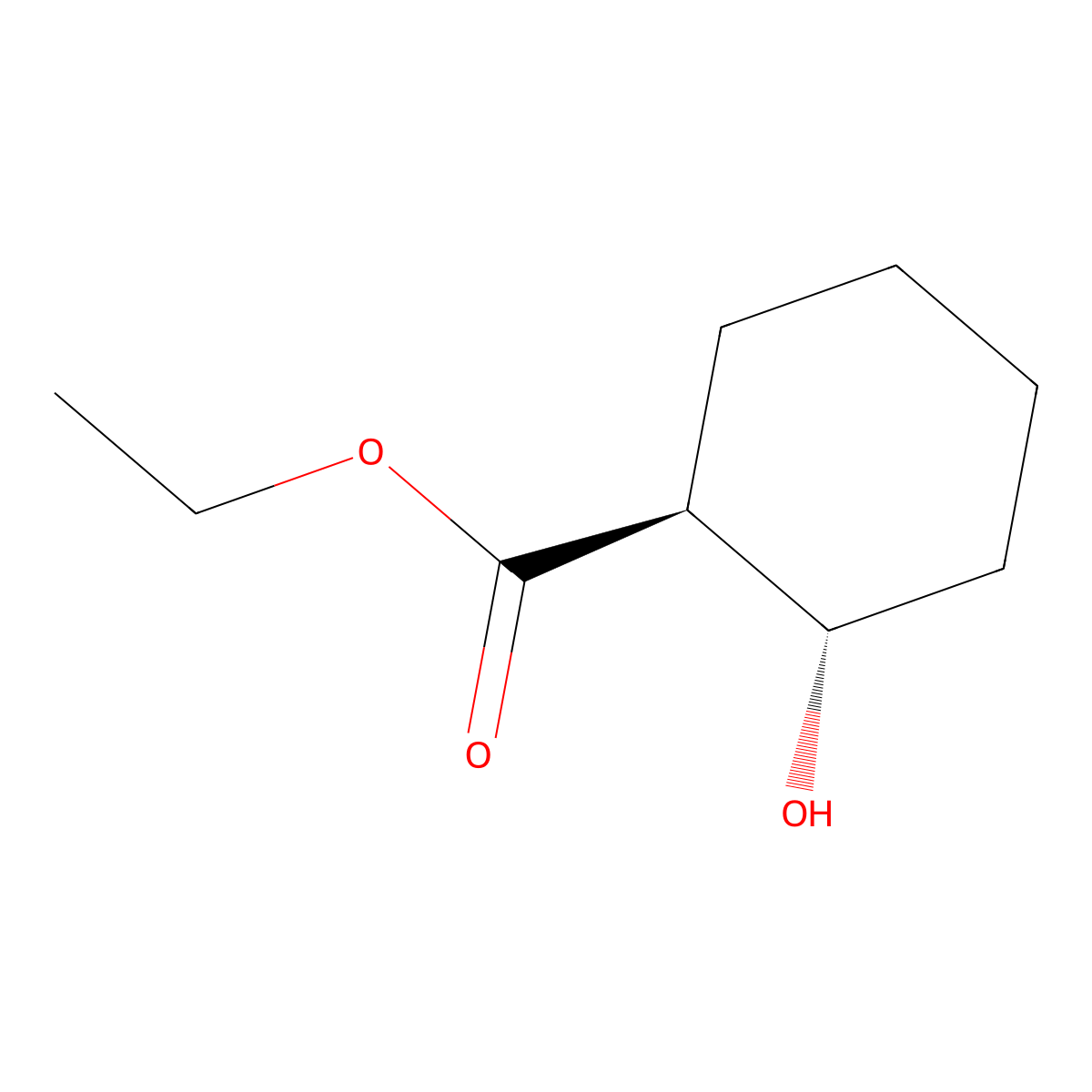 Ethyl (1S,2S)-2-hydroxycyclohexanecarboxylate molecular structure, CAS 29569-79-7