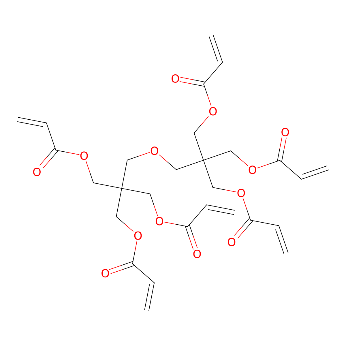 Dipentaerythritol hexaacrylate molecular structure, CAS 29570-58-9