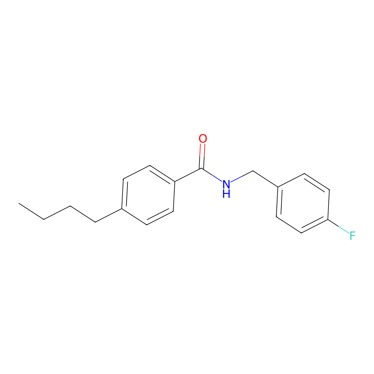 4-butyl-N-(4-fluorobenzyl)benzamide molecular structure, CAS 2957151-86-7