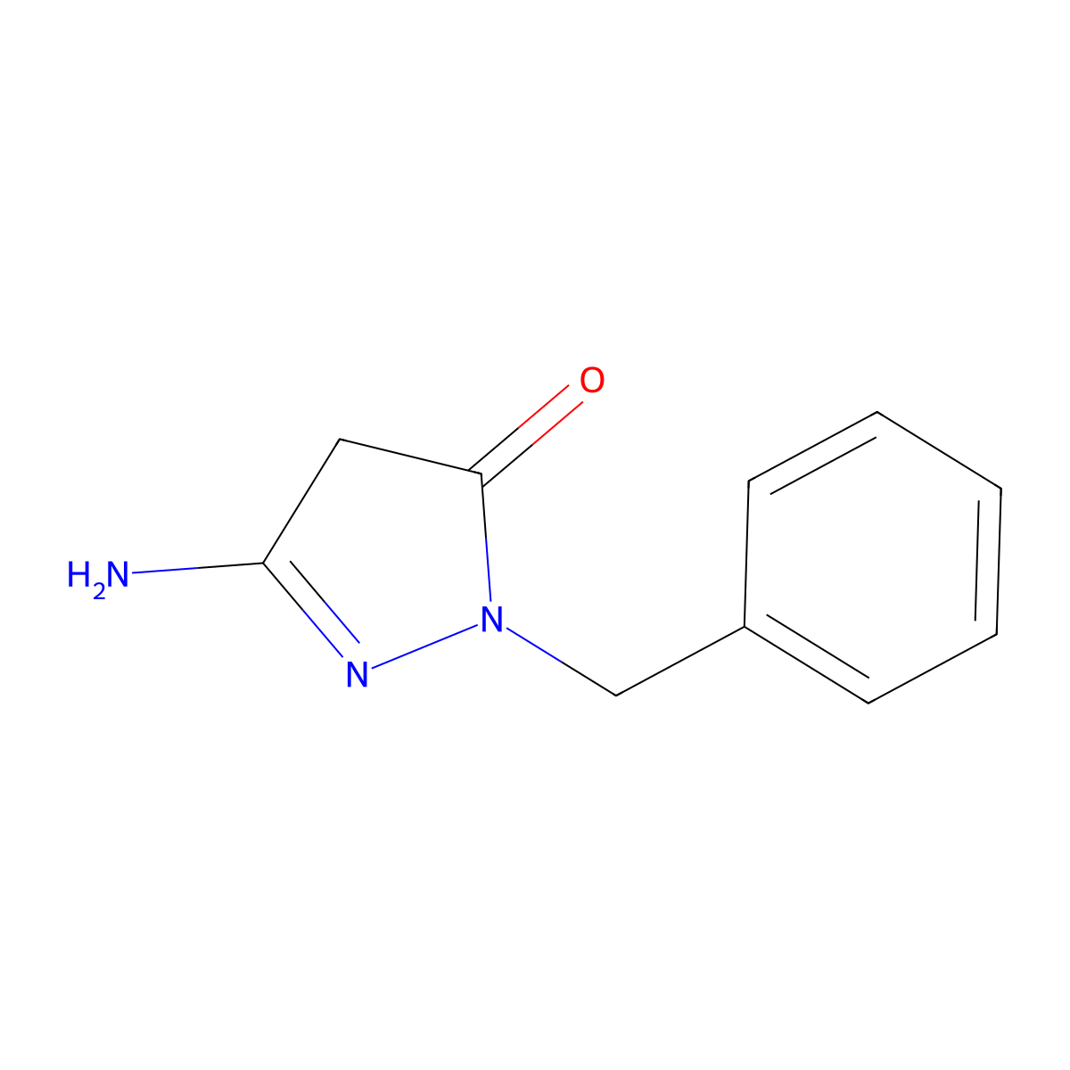 3-Amino-1-benzyl-1H-pyrazol-5(4H)-one molecular structure, CAS 29572-39-2