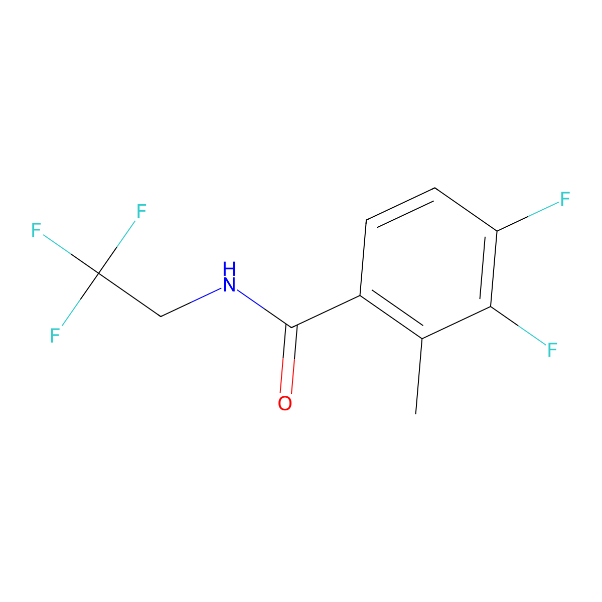 Benzamide, 3,4-difluoro-2-methyl-N-(2,2,2-trifluoroethyl)- molecular structure, CAS 2957366-49-1