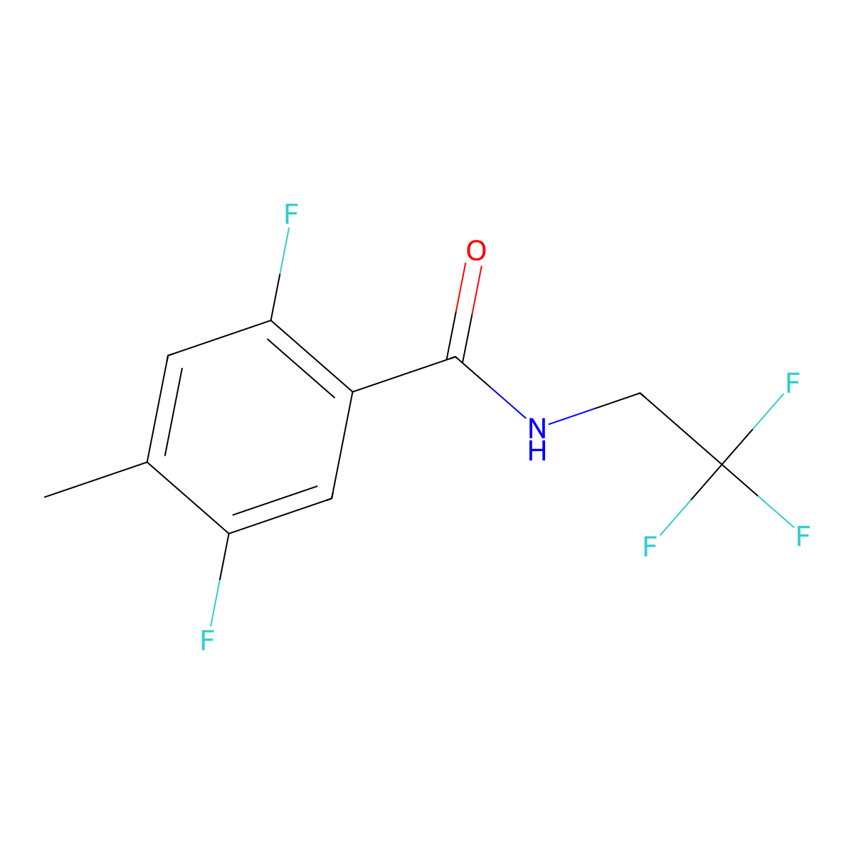 Benzamide, 2,5-difluoro-4-methyl-N-(2,2,2-trifluoroethyl)- molecular structure, CAS 2957366-50-4