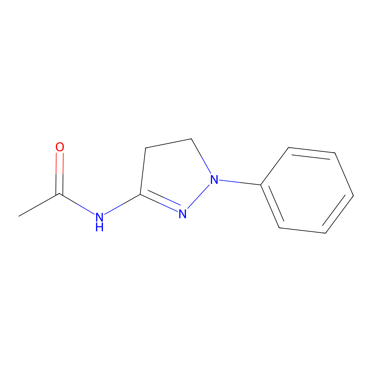 Acetamide, N-(4,5-dihydro-1-phenyl-1H-pyrazol-3-yl)- molecular structure, CAS 29574-31-0