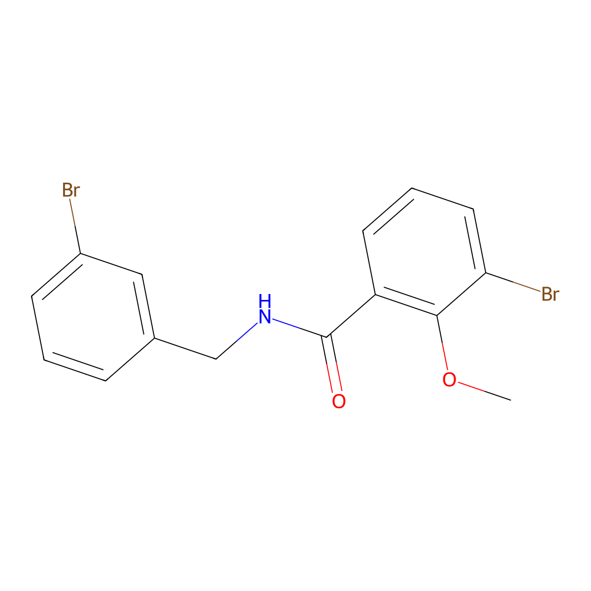 Benzamide, 3-bromo-N-[(3-bromophenyl)methyl]-2-methoxy- molecular structure, CAS 2957512-76-2
