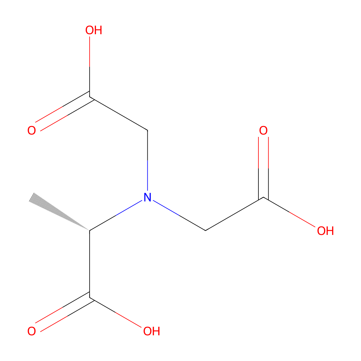 Methylglycine diacetic acid molecular structure, CAS 29578-05-0