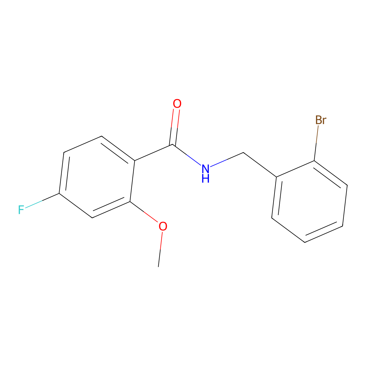 Benzamide, N-[(2-bromophenyl)methyl]-4-fluoro-2-methoxy- molecular structure, CAS 2957834-75-0