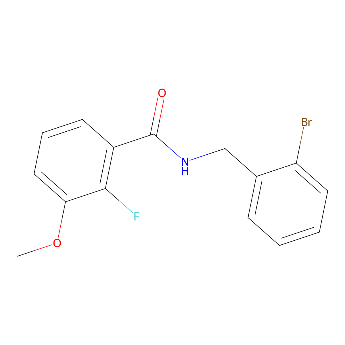 Benzamide, N-[(2-bromophenyl)methyl]-2-fluoro-3-methoxy- molecular structure, CAS 2957834-76-1