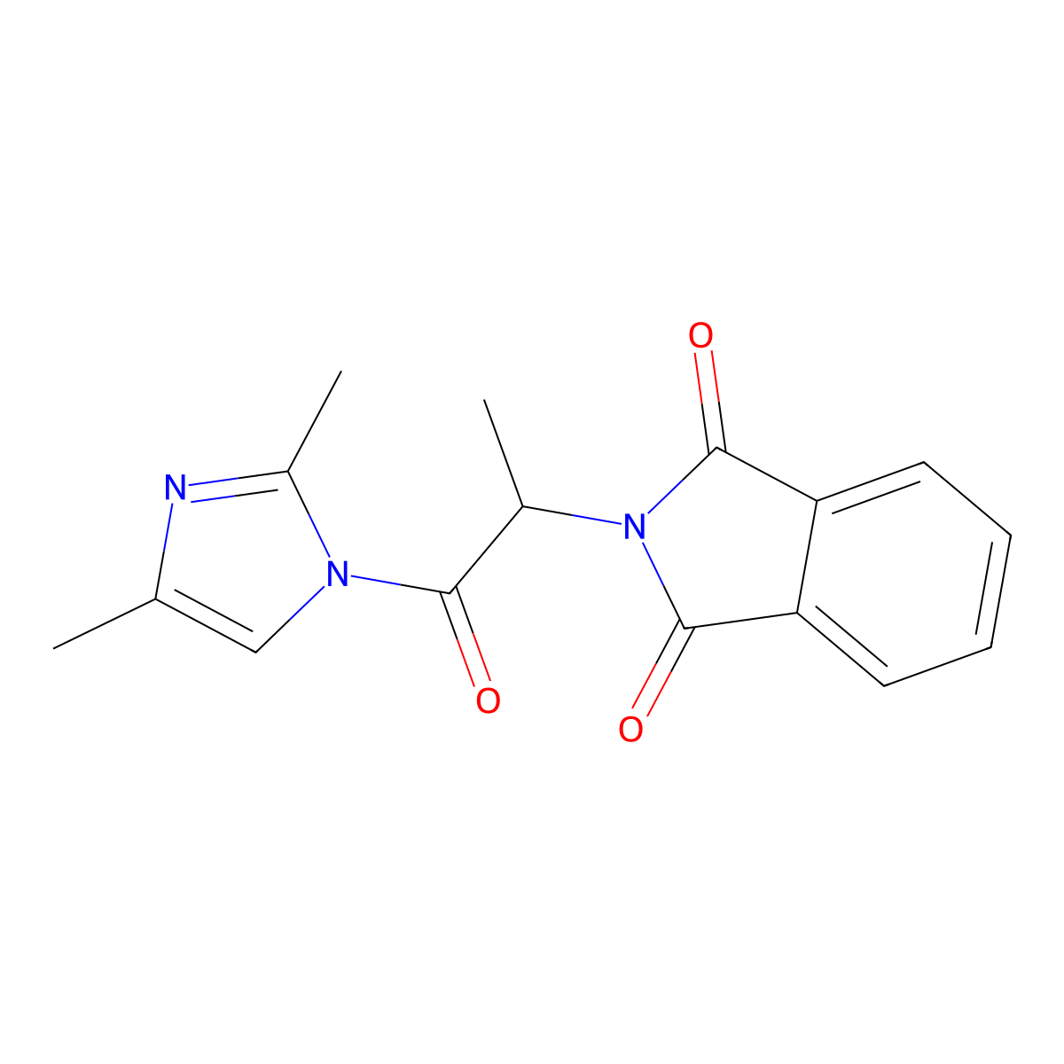 2-[2-(2,4-Dimethyl-imidazol-1-yl)-1-methyl-2-oxo-ethyl]-isoindole-1,3-dione molecular structure, CAS 295784-82-6