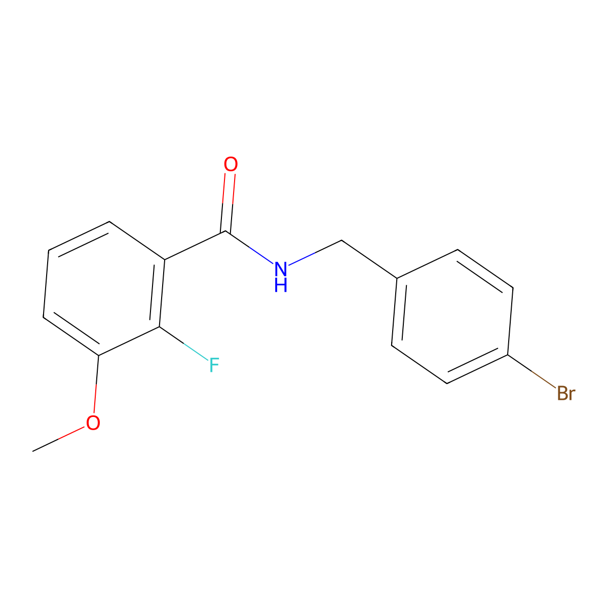 Benzamide, N-[(4-bromophenyl)methyl]-2-fluoro-3-methoxy- molecular structure, CAS 2957854-36-1