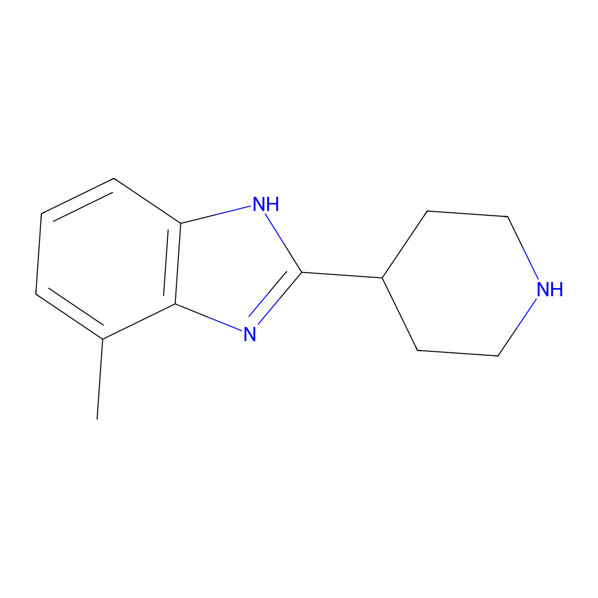 7-Methyl-2-piperidin-4-yl-1H-benzimidazole molecular structure, CAS 295789-08-1