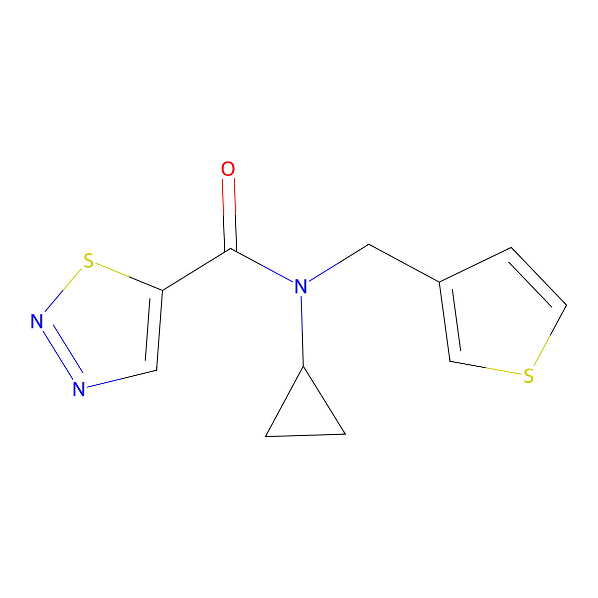 N-cyclopropyl-N-(thiophen-3-ylmethyl)thiadiazole-5-carboxamide molecular structure, CAS 2957911-52-1