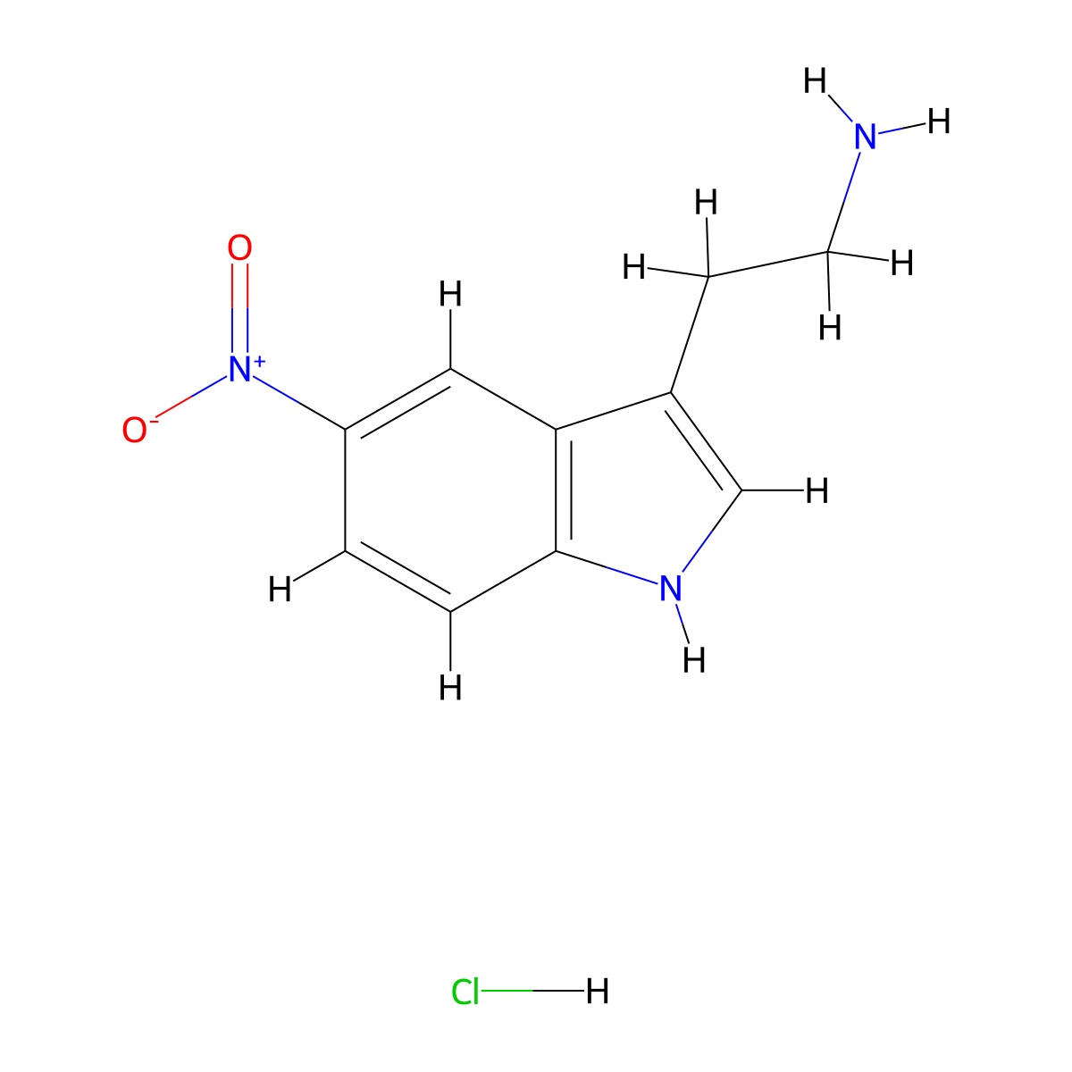 2-(5-nitro-1H-indol-3-yl)ethan-1-amine hydrochloride molecular structure, CAS 295796-29-1