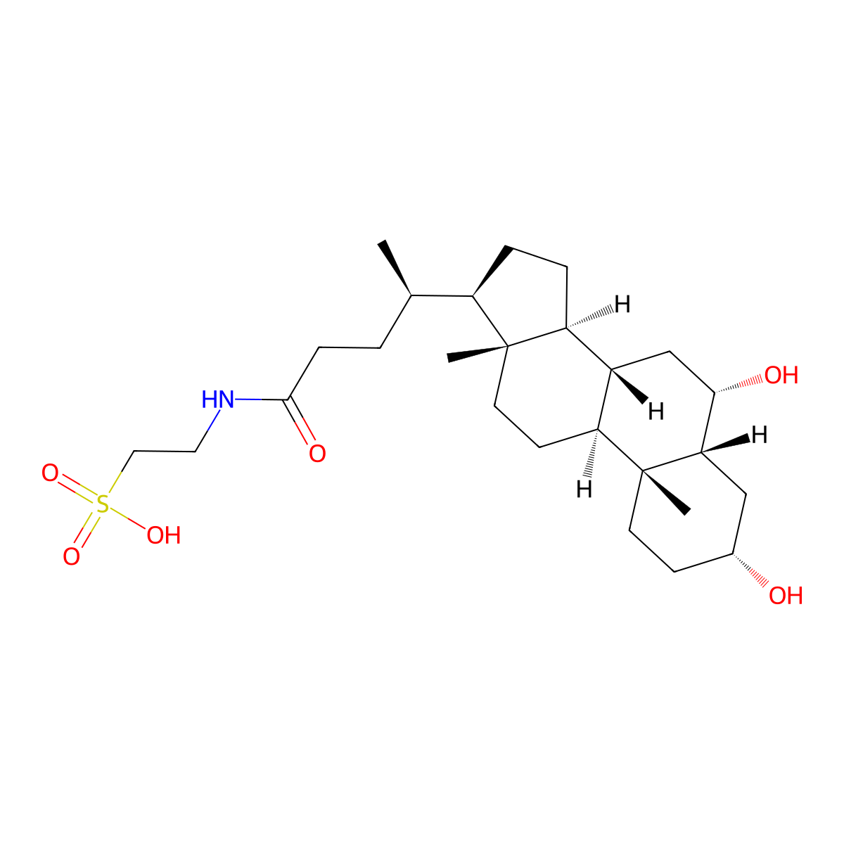 Taurohyodeoxycholic acid molecular structure, CAS 2958-04-5