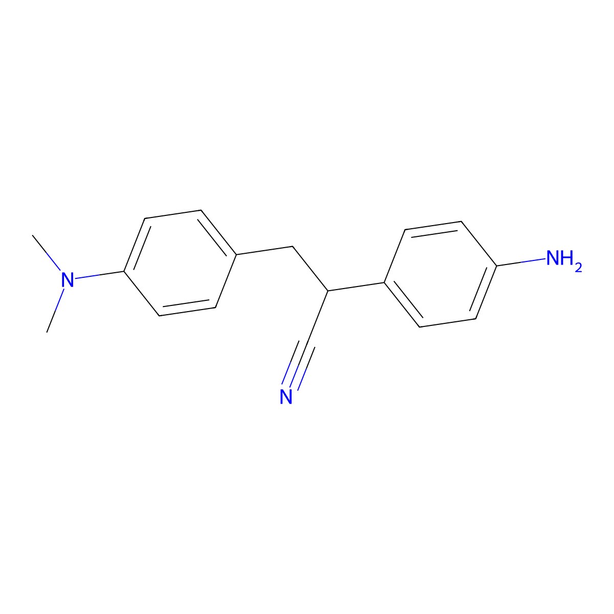 2-(4-Aminophenyl)-3-[4-(dimethylamino)phenyl]propanenitrile molecular structure, CAS 2958-49-8